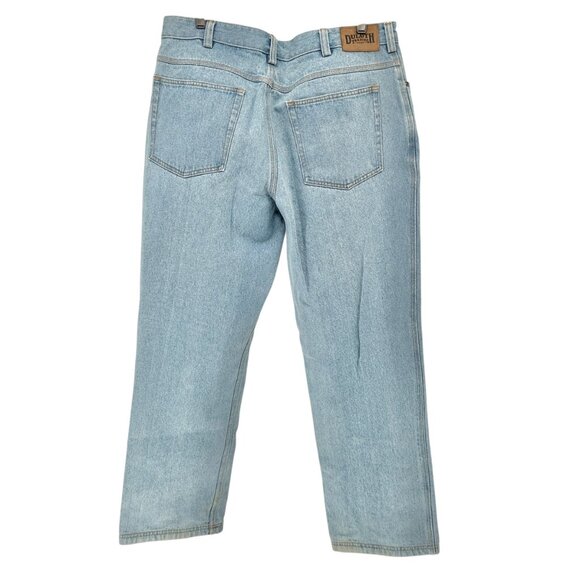 Duluth Trading Co Relaxed Fit Jeans Mens 38x32 Light Blue Cotton Denim Pockets - Picture 6 of 10